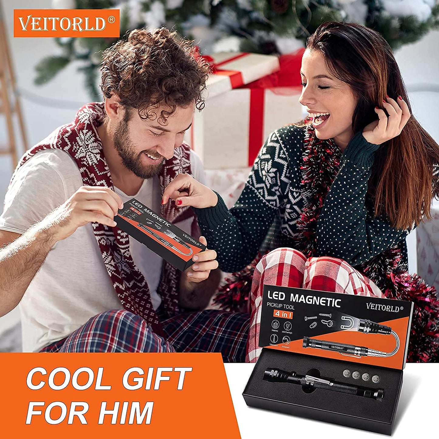 Awesome Gifts for Dad: Extendable Magnetic Flashlight & Telescoping Magnet Tool - Perfect for Christmas Stockings & Birthdays! 🎁✨