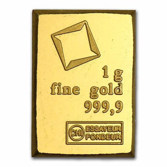 1 Gram Gold Bar - Valcambi Suisse .9999 Fine Gold
