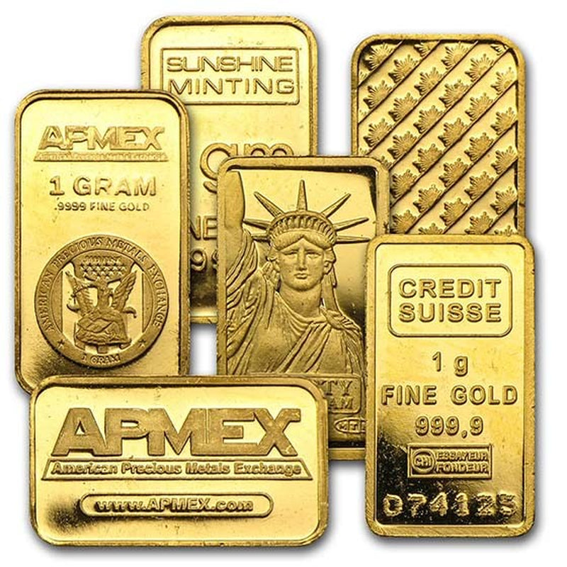 1 Gram Gold Bar - Secondary Market .9999 Fine Gold - Design Varies