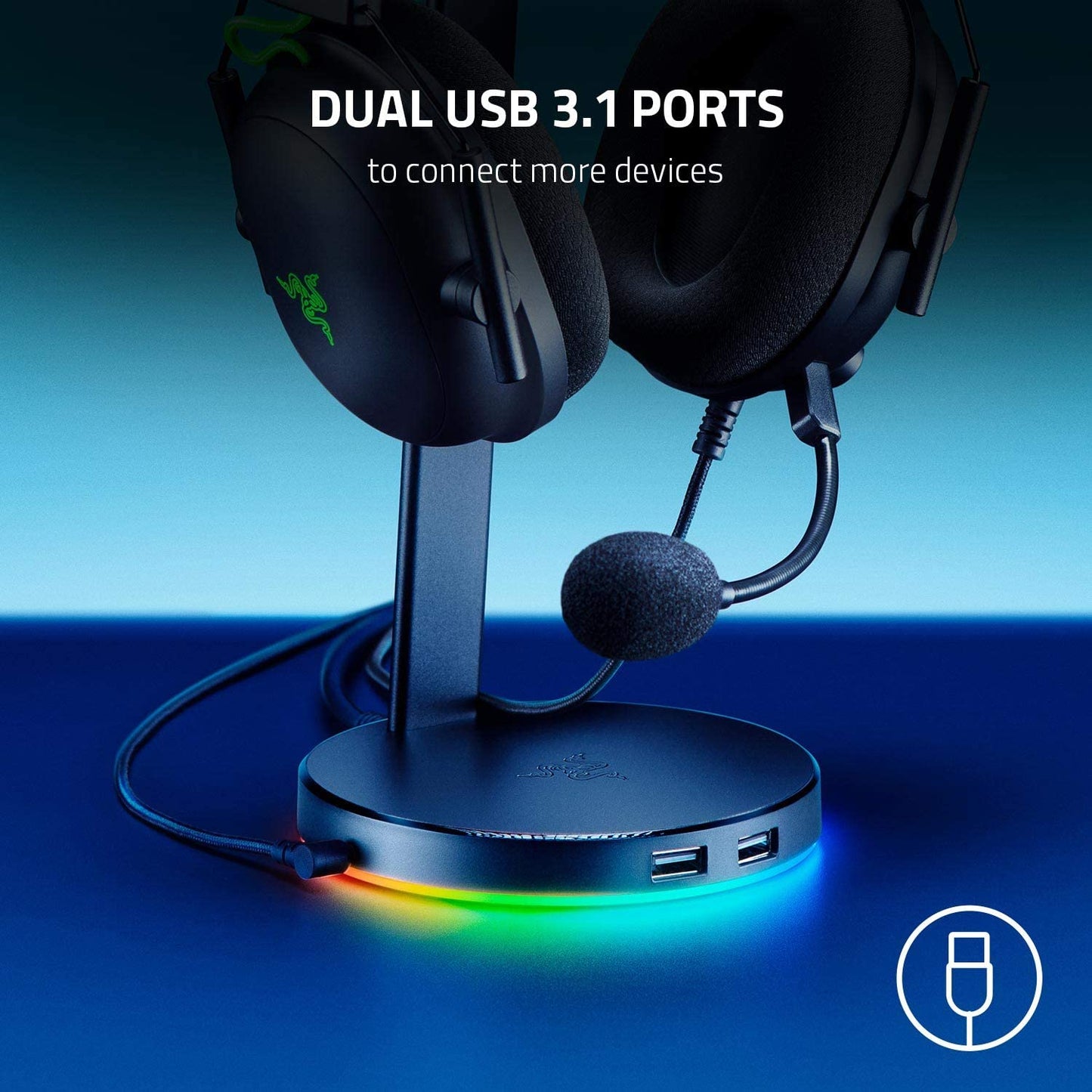 Elevate Your Gaming Experience with the Kraken Ultimate RGB USB Headset & Base Station V2 Chroma Bundle in Classic Black!