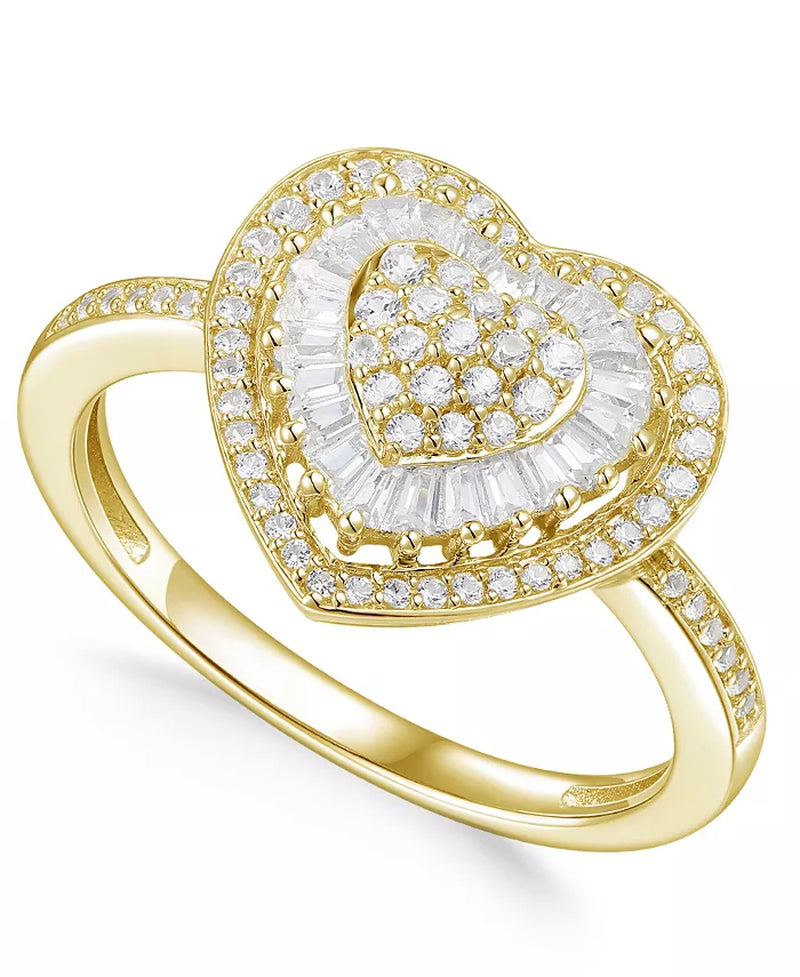 Diamond Heart Cluster Ring (1/2 Ct. T.W.) in 14K White , Yellow or Rose Gold