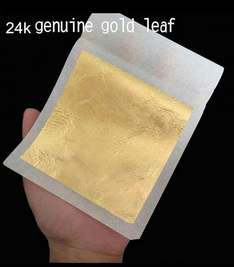 100 Sheets 24K Gold Leaf Sheets, Edible Gold Leaf Sheets