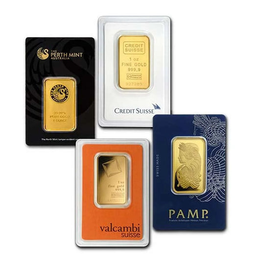 1 Oz Gold Bar - Brand Name (W/Assay Card)