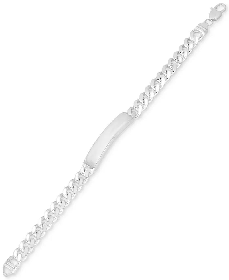 Cuban Chain ID Bracelet in Sterling Silver