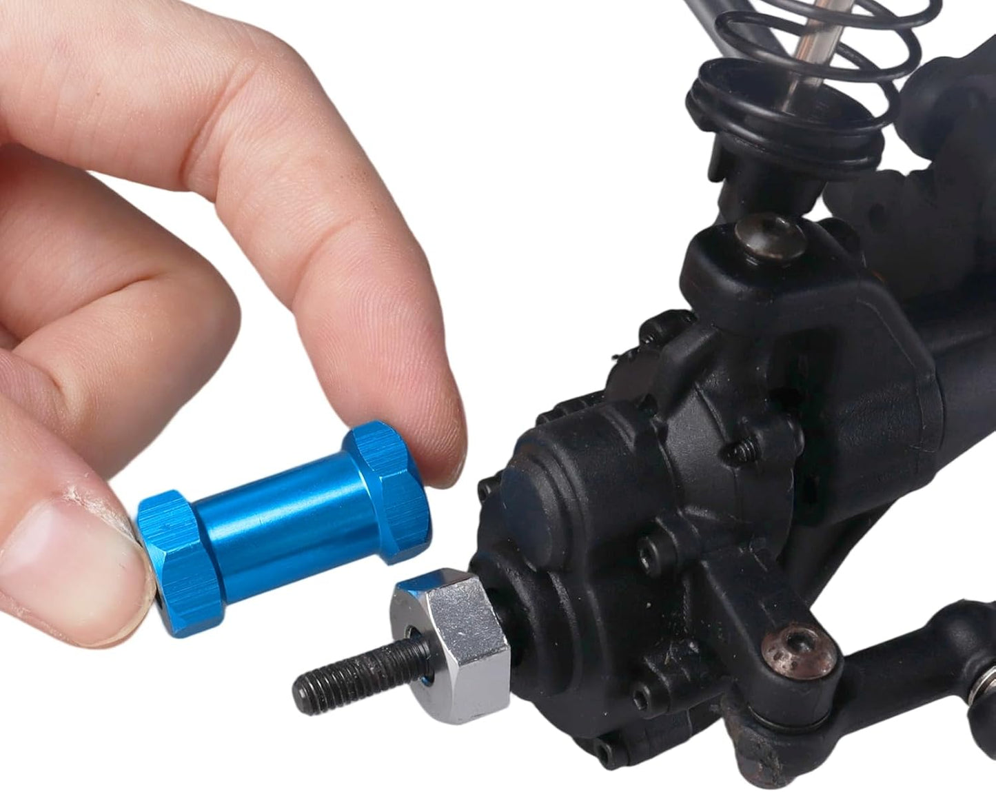 4-Pack RC Wheel Spacers 12Mm Hex Drive Hubs Combiner Coupler Aluminum 25Mm Offset Extension for 1/10 RC Crawler Car Parts (Blue)