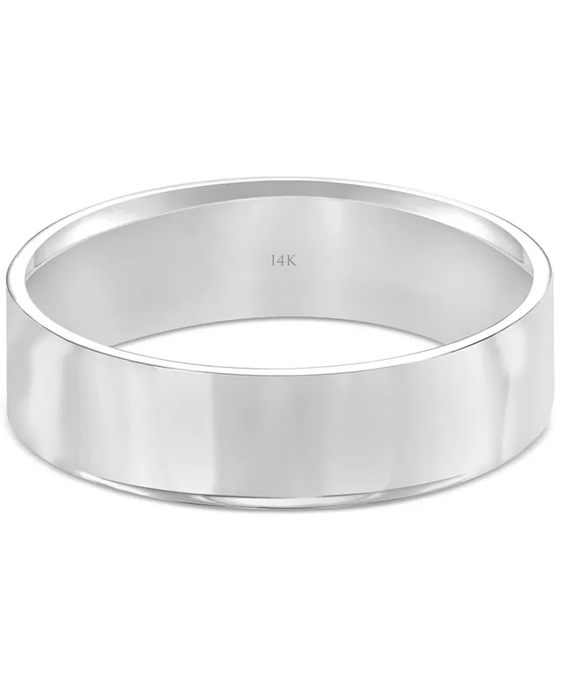 Elegant 14K Gold Men's Comfort Fit Wedding Band - Flat Profile Design