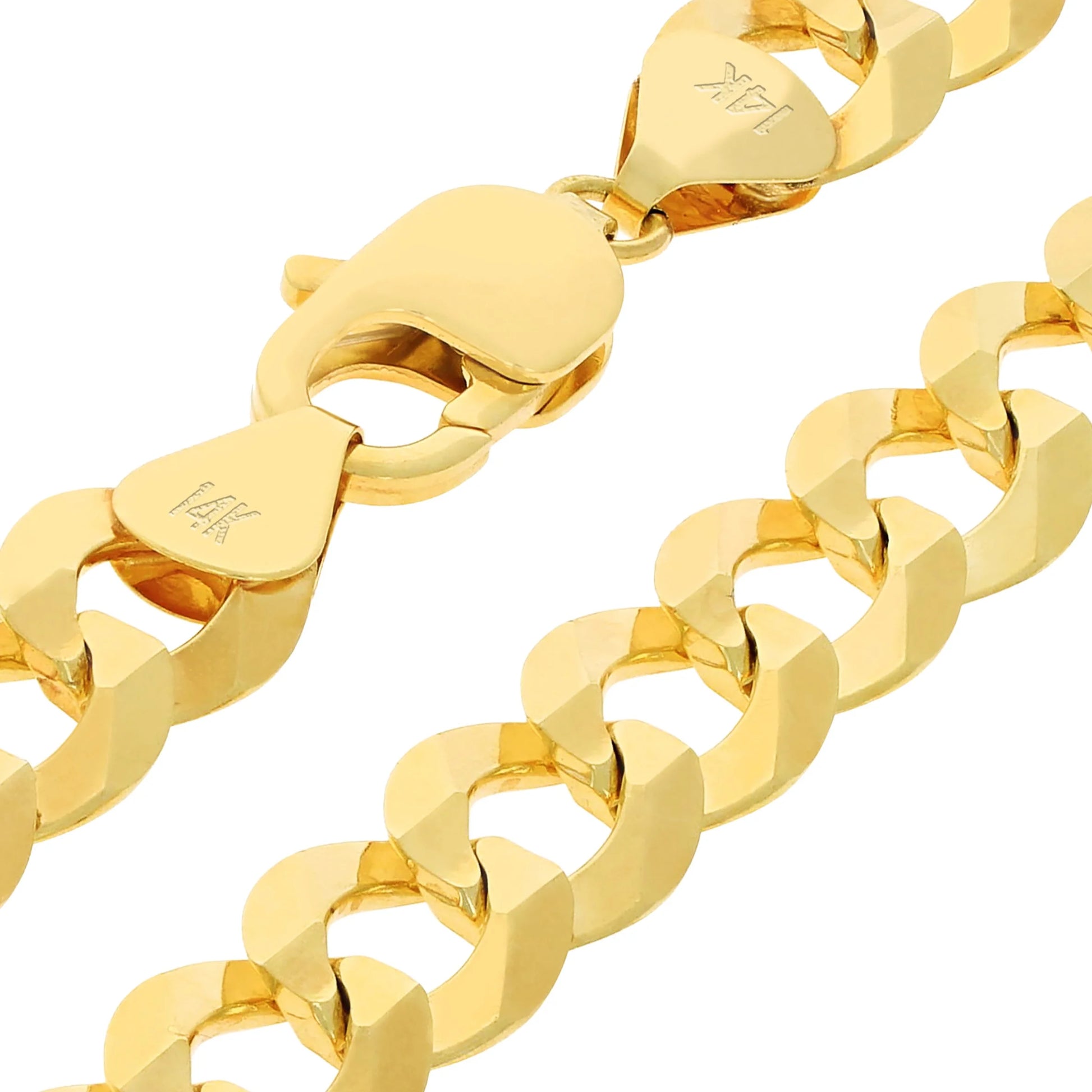 Exquisite 14K Solid Yellow Gold Cuban Curb Link Bracelet for Men - 11.5mm Width, 7.5"-9" Length, Italian Craftsmanship