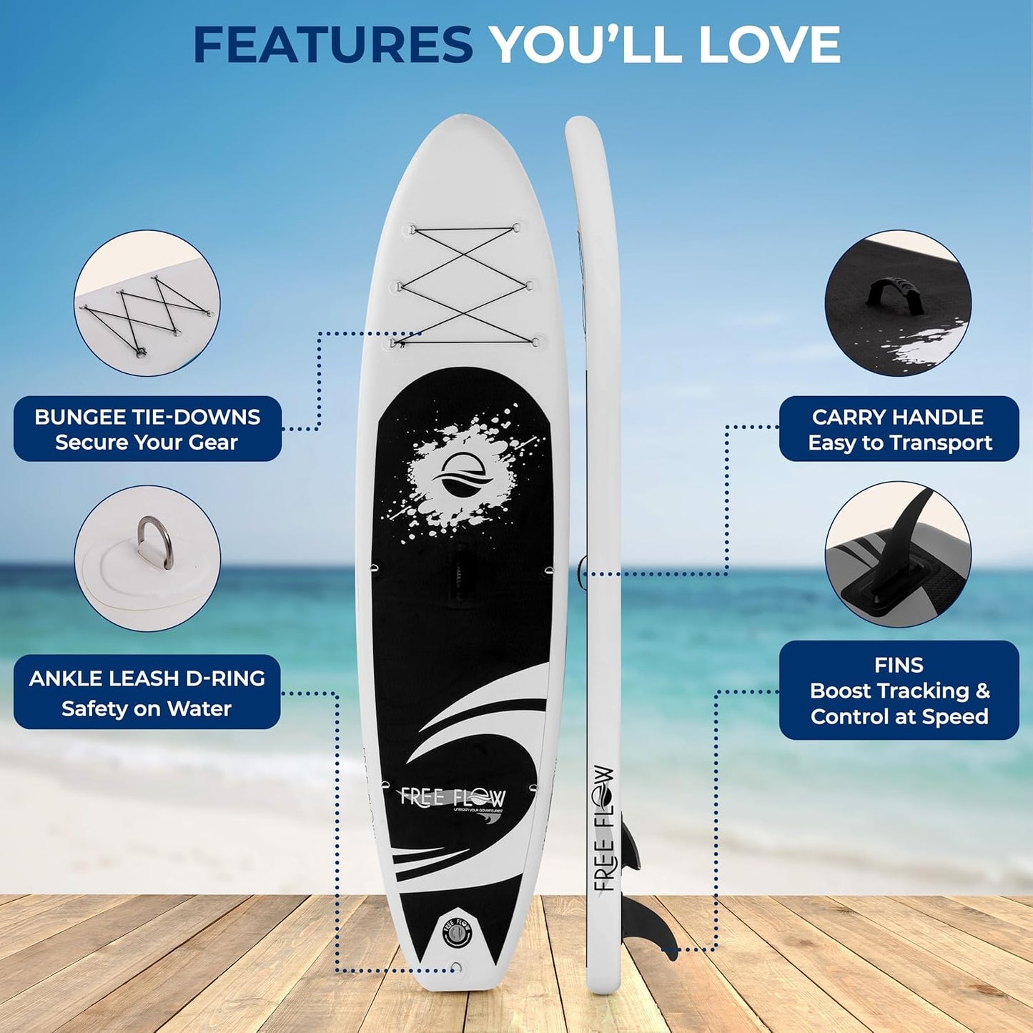 Ride the Waves: Inflatable Paddle Board with Top-Notch Accessories for Everyone! 🌊🏄‍♂️ #PaddleBoarding #AdventureAwaits