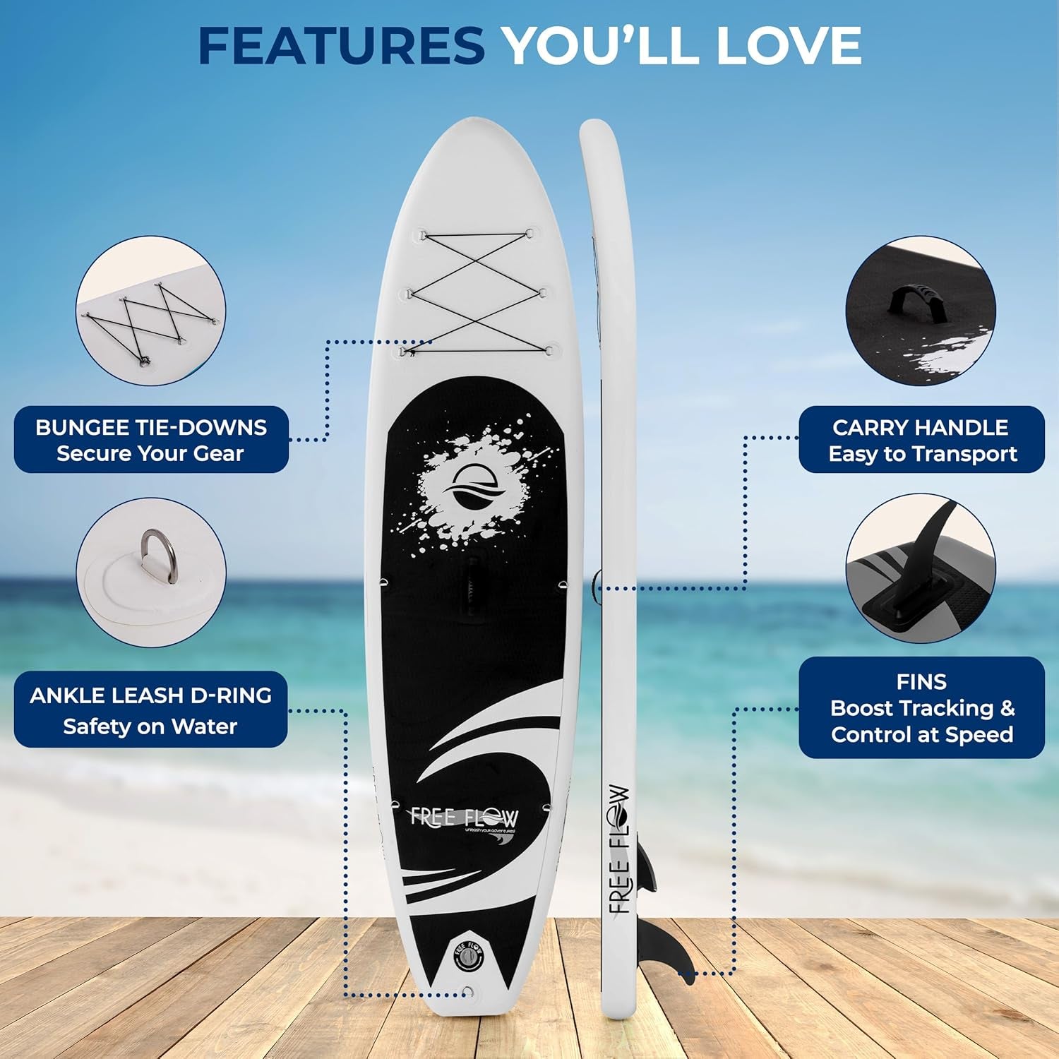 Ride the Waves: Inflatable Paddle Board with Top-Notch Accessories for Everyone! 🌊🏄‍♂️ #PaddleBoarding #AdventureAwaits