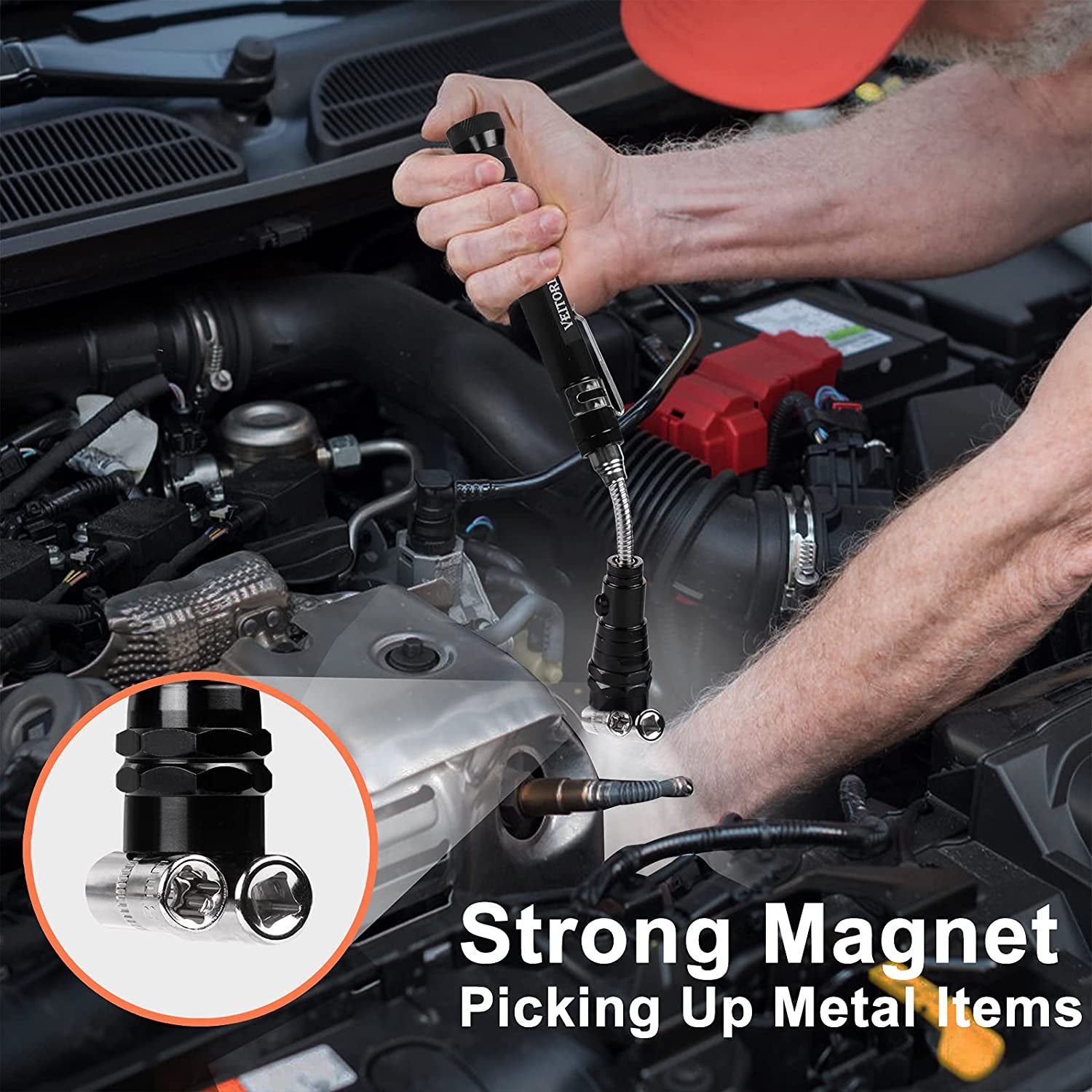 Awesome Gifts for Dad: Extendable Magnetic Flashlight & Telescoping Magnet Tool - Perfect for Christmas Stockings & Birthdays! 🎁✨