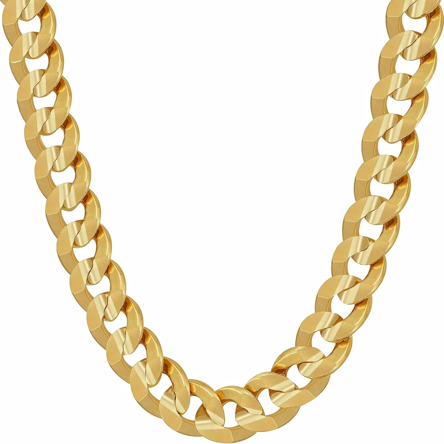 Stylish 24K Gold Plated Cuban Link Chain Necklace for Men & Women - Available in 6mm & 9.5mm Widths