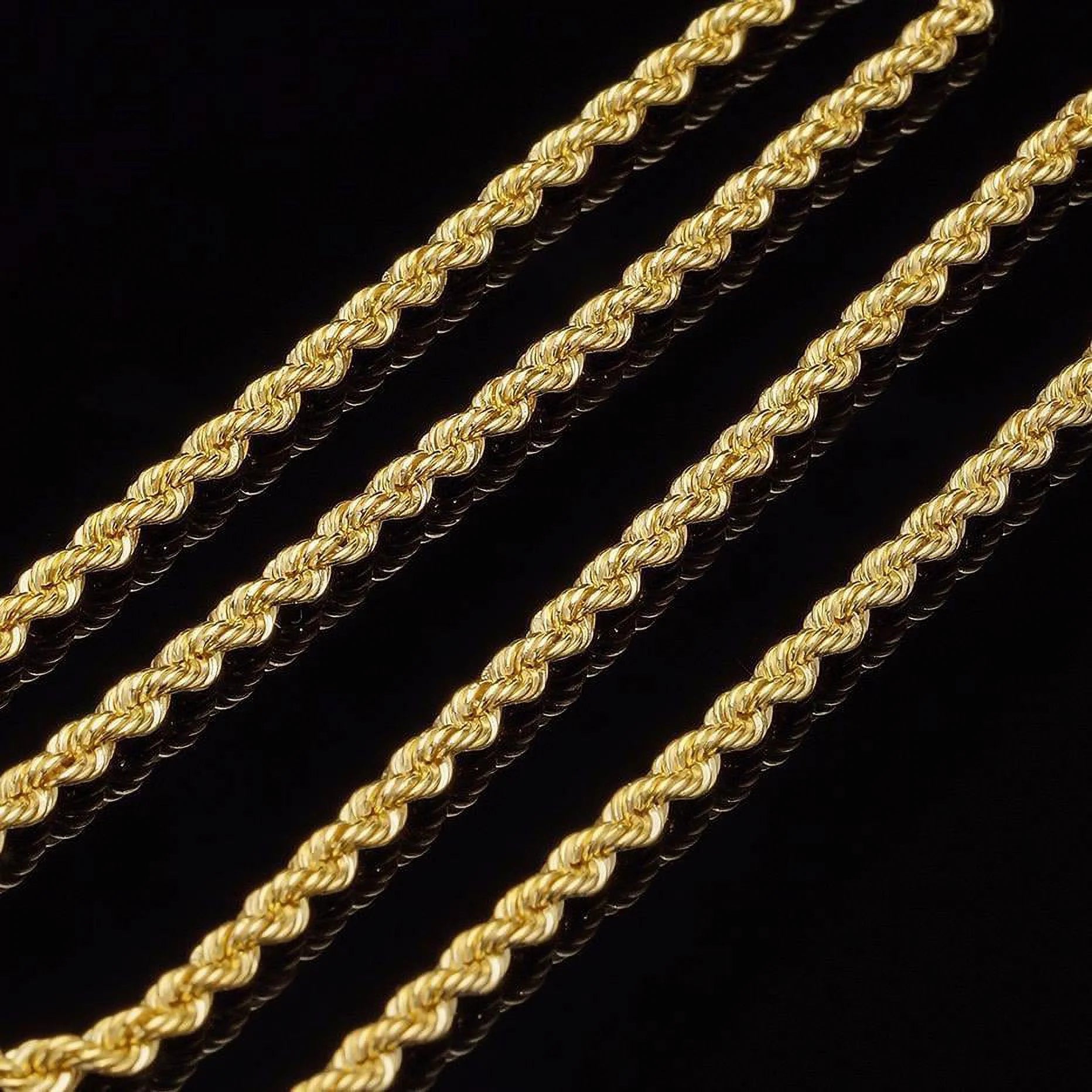 Stunning 14K Yellow Gold 3.5mm Rope Link Chain Necklace - Adjustable 16"-28" Length - Authentic Gold Elegance