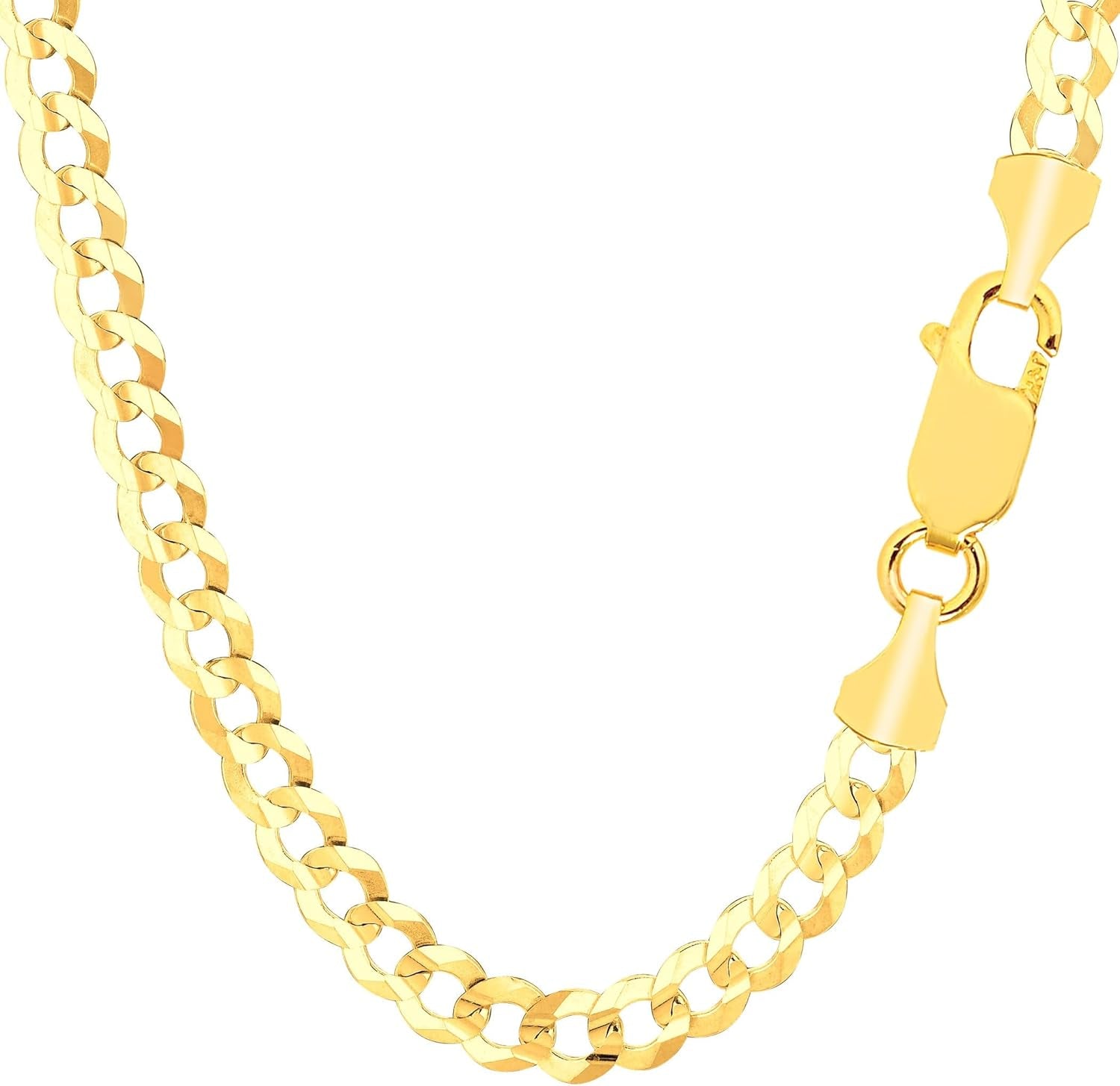 10K Yellow Gold Comfort Curb Chain Necklace, 5.7Mm