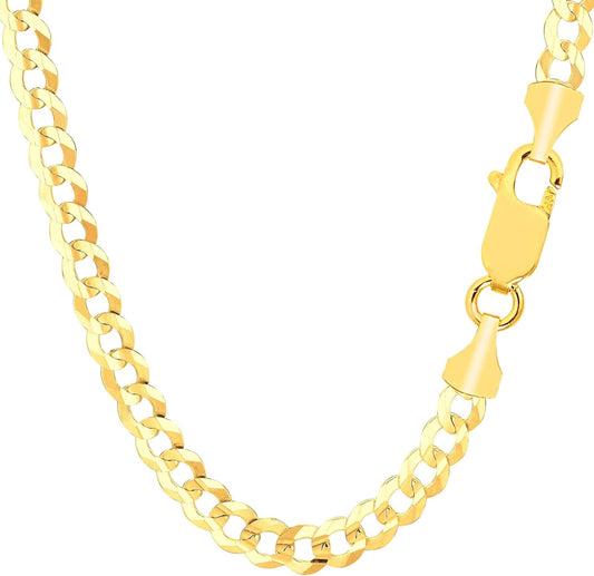10K Yellow Gold Comfort Curb Chain Necklace, 5.7Mm