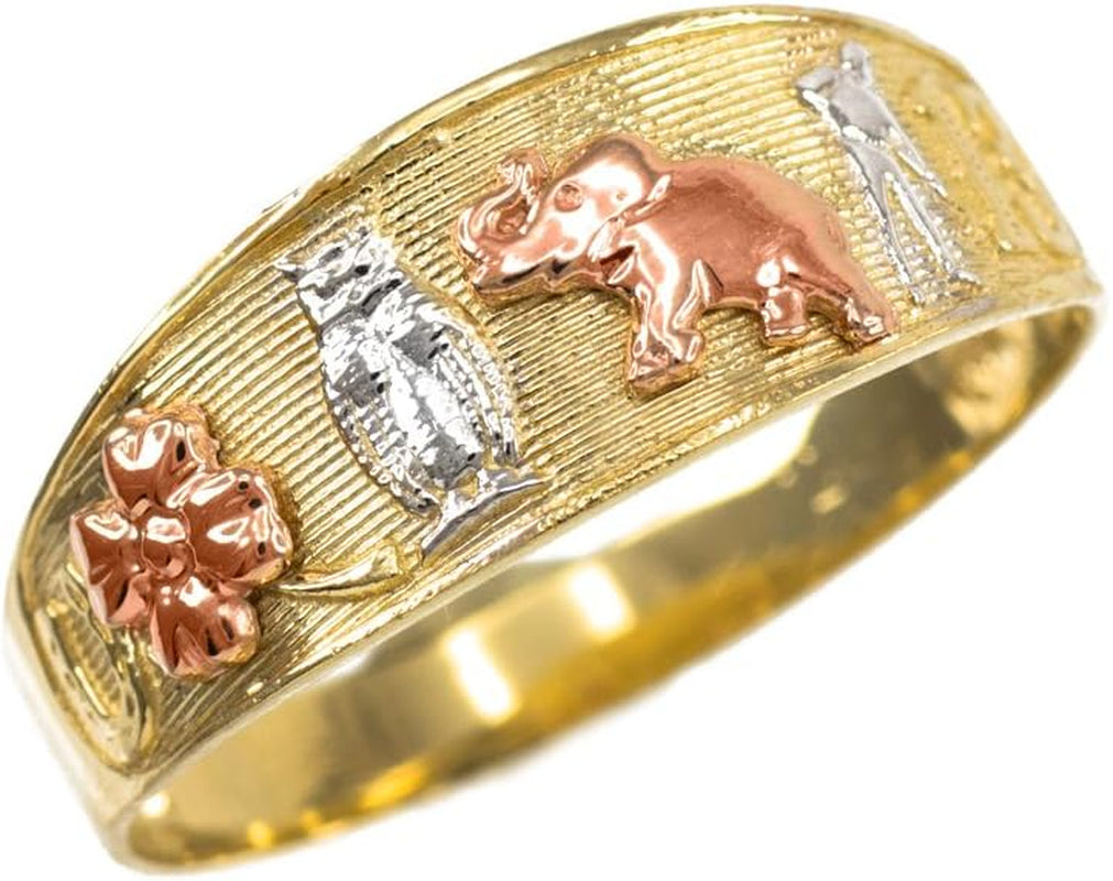 Good Luck Charms Solid 10K Tri-Tone Gold Ring (Size 9)