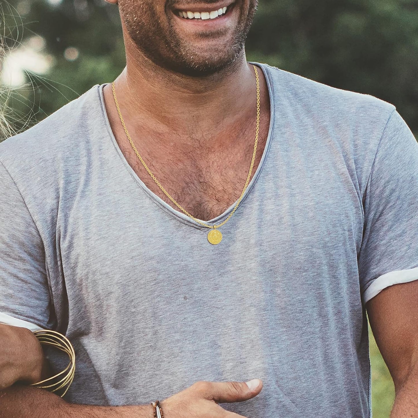 Exquisite 14K Yellow Gold Aztec Mayan Calendar Charm Pendant Necklace with Rolo Chain - Customizable Lengths Available