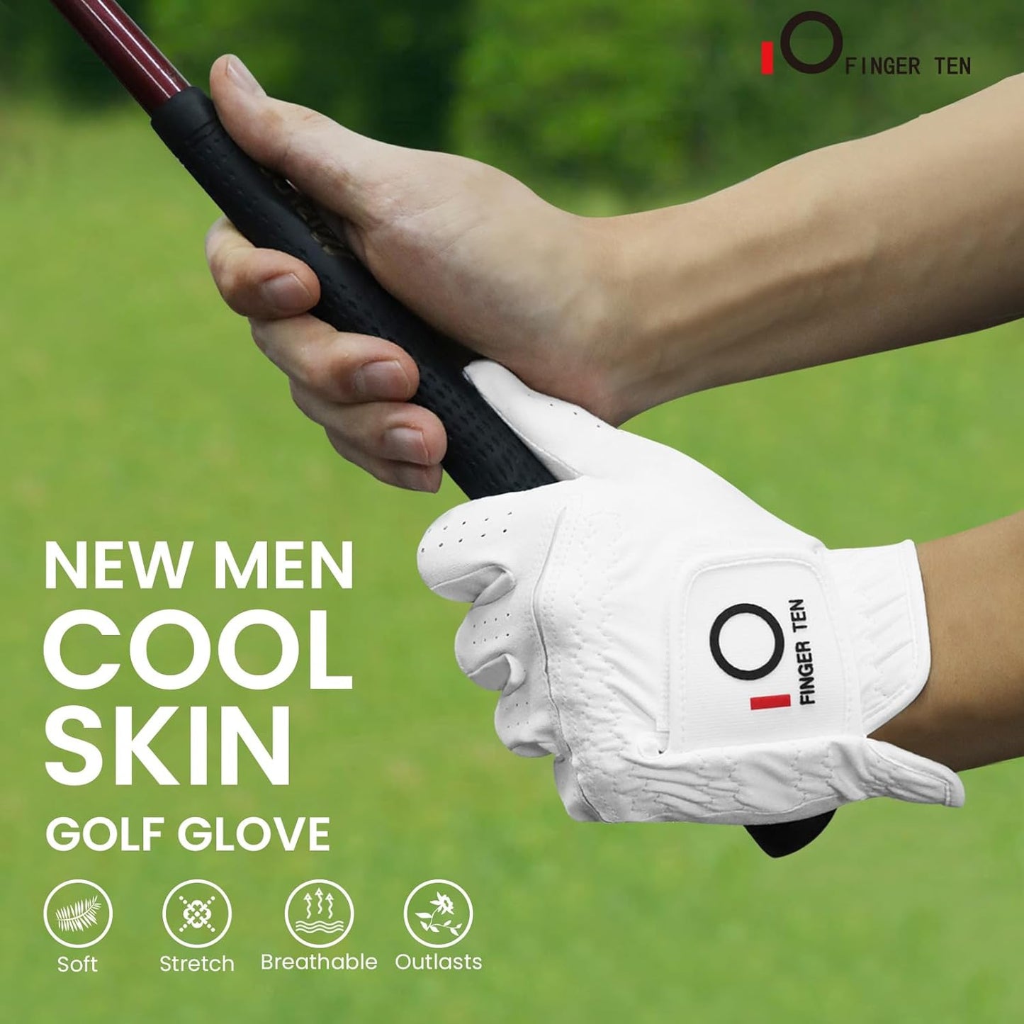 All-Weather Grip Golf Gloves for Men - Value 3-Pack for Right-Handed Golfers, Premium Comfort & Performance in Hot, Wet, or Rainy Conditions - Available in White, Black, Blue, Sizes S, M, L, XL