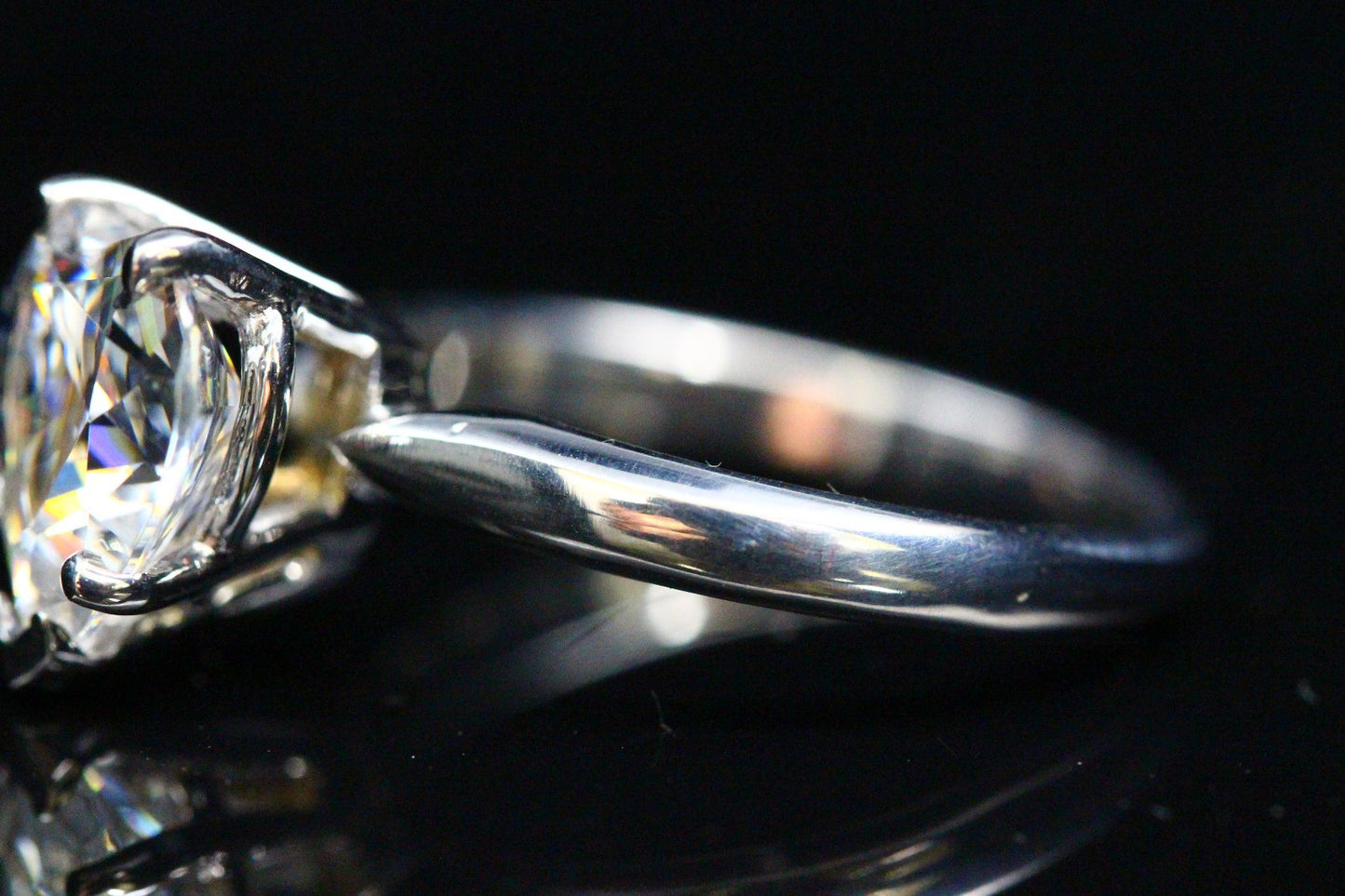 4 Ct Heart Shape Solitaire Engagement Wedding Promise Ring Solid 14K White Gold