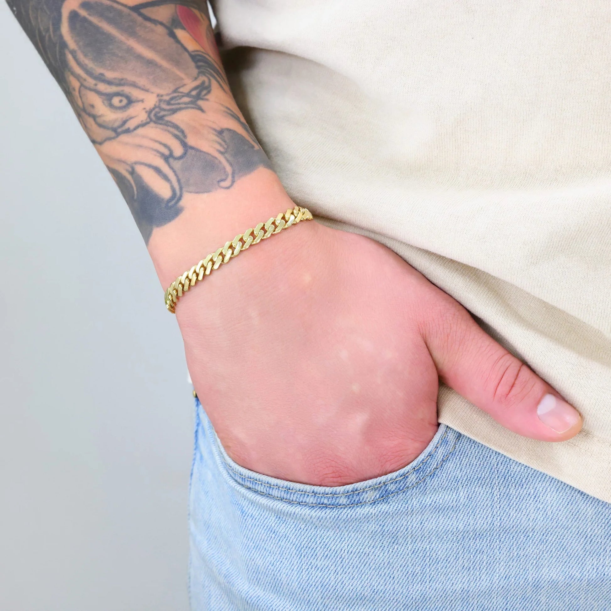 Exquisite 14K Yellow Gold Royal Monaco 6Mm Miami Cuban Link Bracelet - Timeless Italian Jewelry for Men & Women (7"-9")