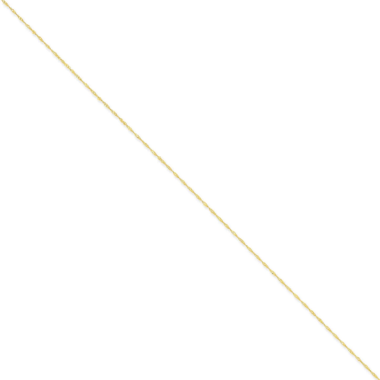 14 Karat Yellow Gold 1Mm Singapore Chain