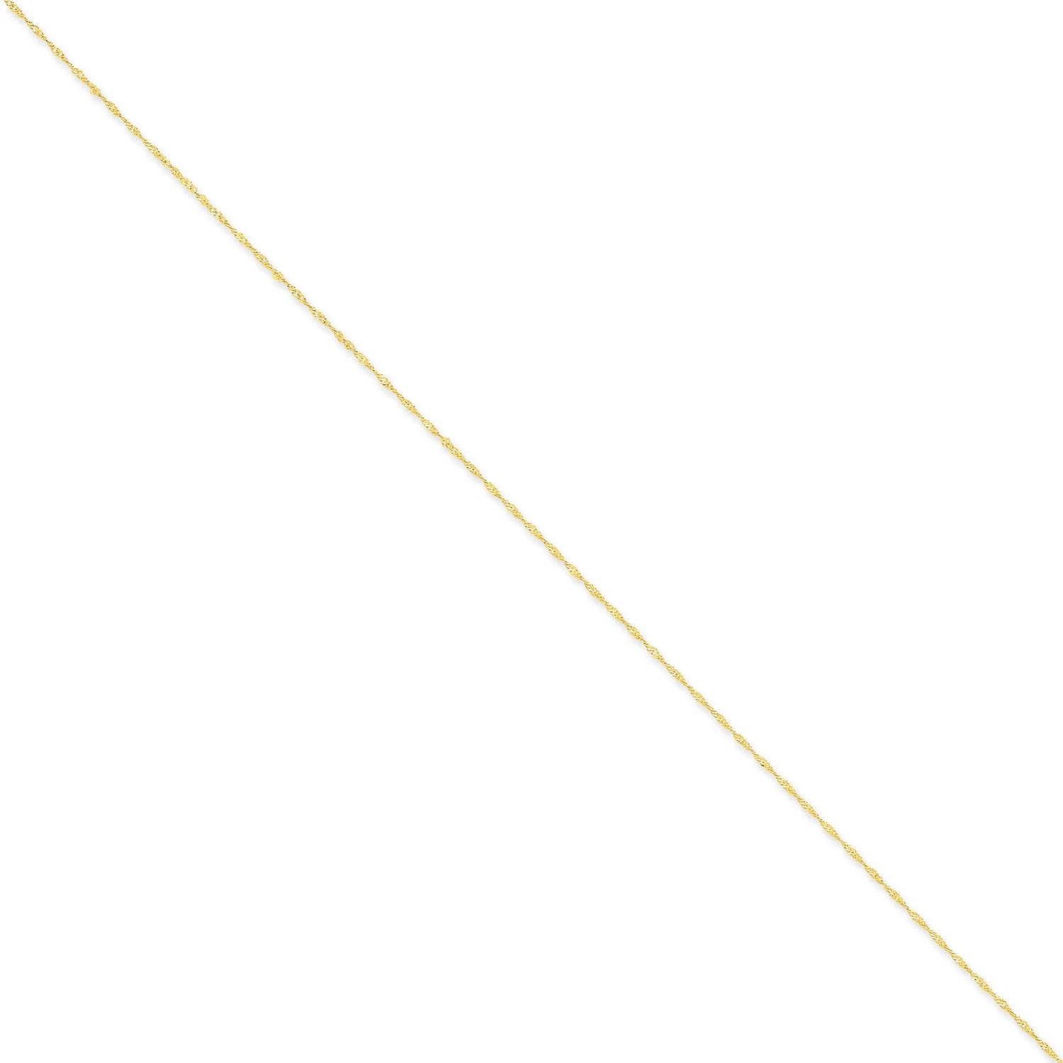 14 Karat Yellow Gold 1Mm Singapore Chain