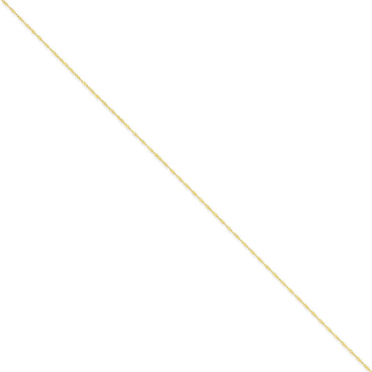 14 Karat Yellow Gold 1Mm Singapore Chain