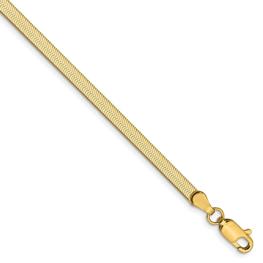 14K Yellow Gold 3.0Mm Silky Herringbone Chain
