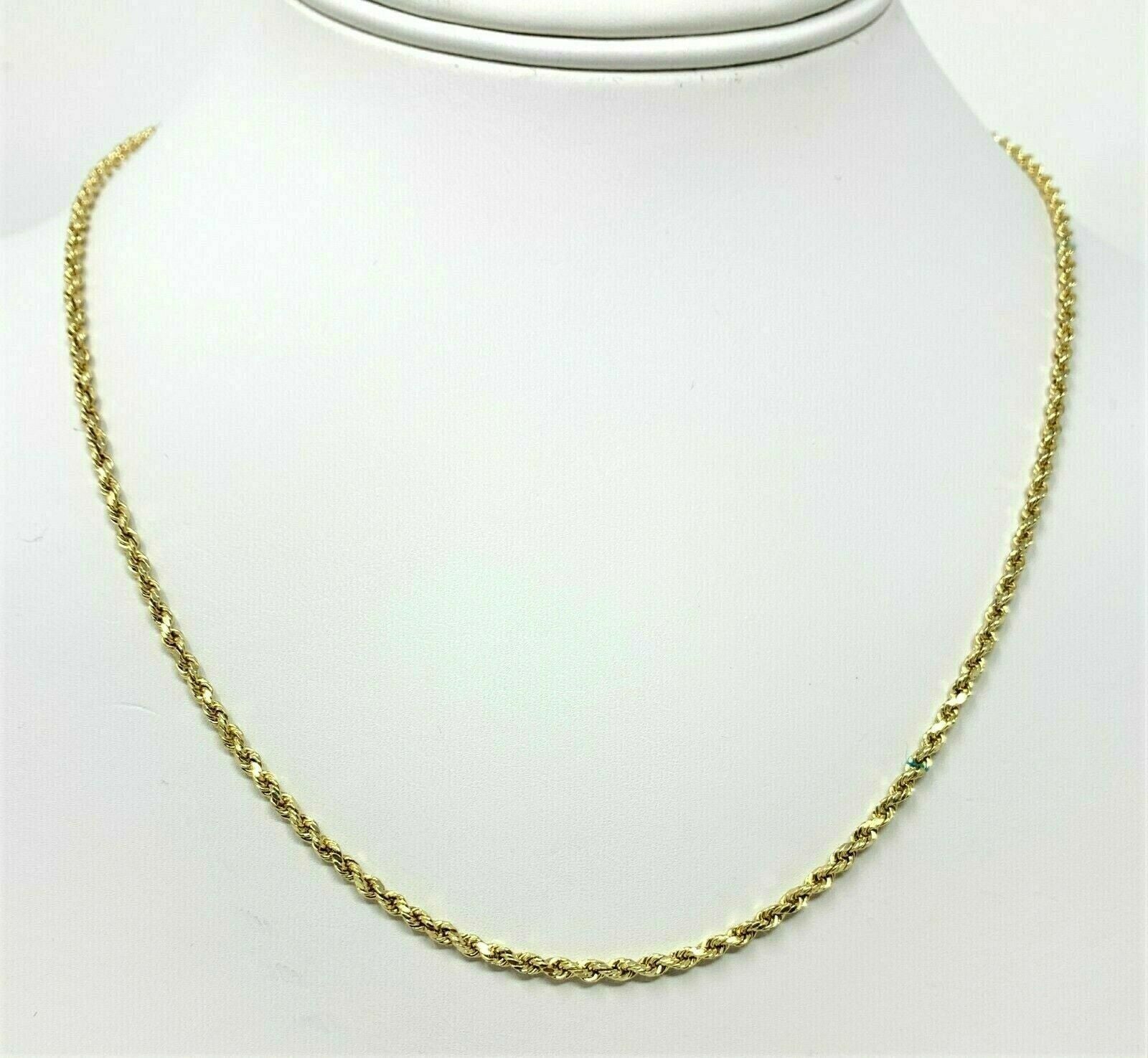 14K Solid Yellow Gold Rope Chain Necklace - 18" of Pure Luxury Guaranteed