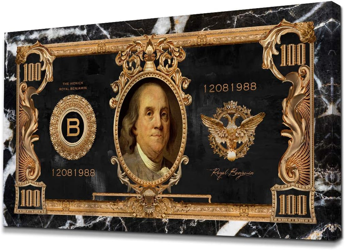 Royal Benjamin Inspirational Canvas Wall Art - Elevate Your Space with Motivational Decor for Home and Office, 20" x 10