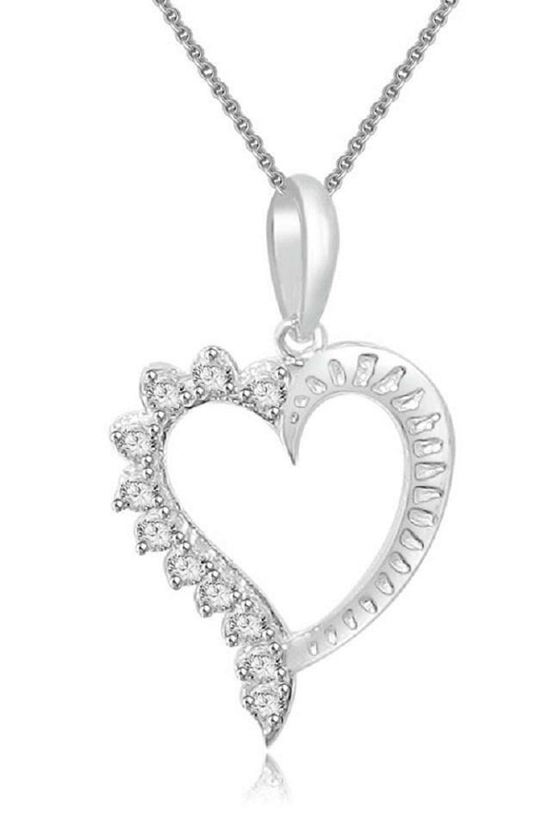 SI1 G 0.30 Ct Genuine Diamond Heart Pendant Necklace 14K Yellow Gold Appraisal