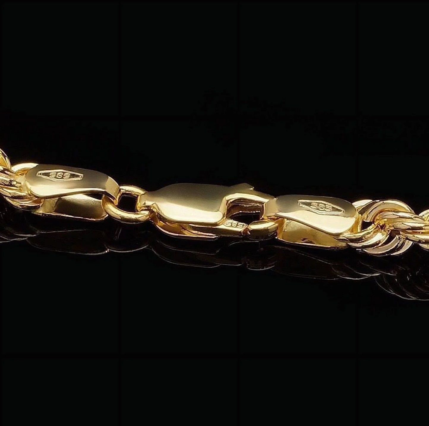 Stunning 14K Yellow Gold 3.5mm Rope Link Chain Necklace - Adjustable 16"-28" Length - Authentic Gold Elegance