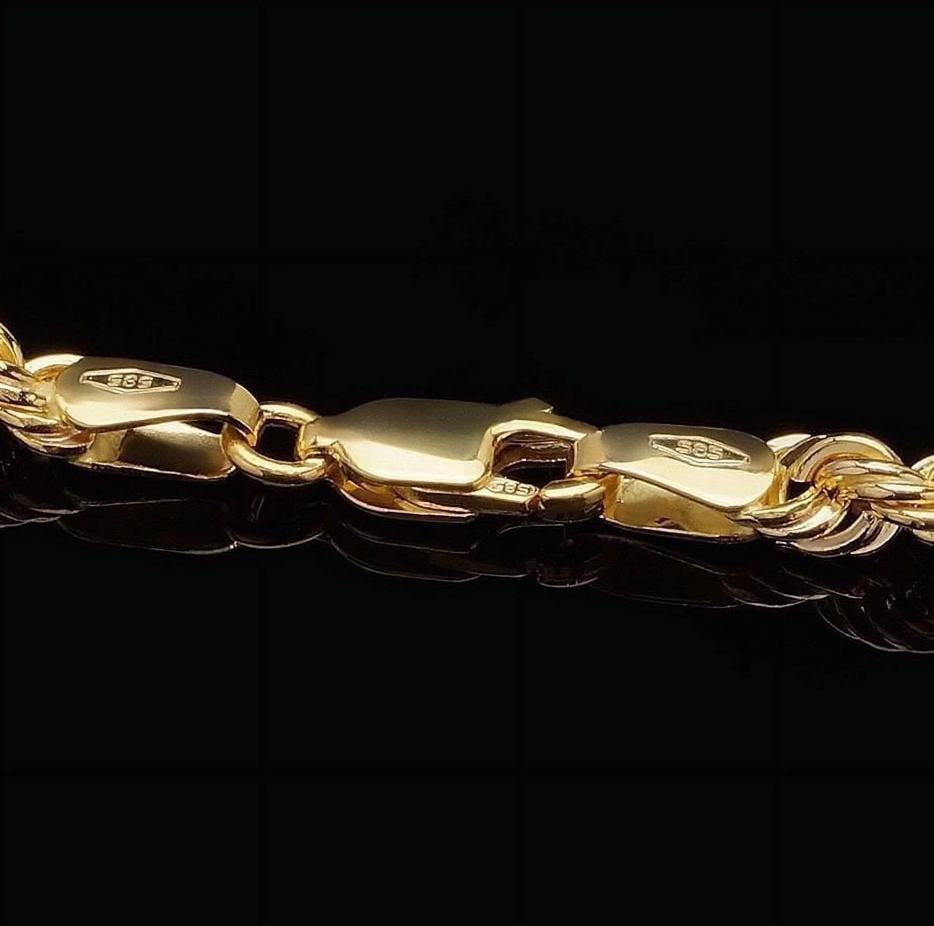 Stunning 14K Yellow Gold 3.5mm Rope Link Chain Necklace - Adjustable 16"-28" Length - Authentic Gold Elegance