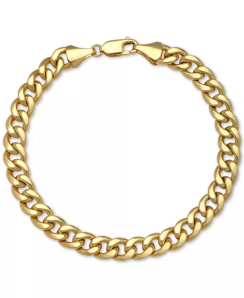 Exquisite 14K Gold Cuban Chain Bracelet - A Luxurious Addition to Your Jewelry Collection