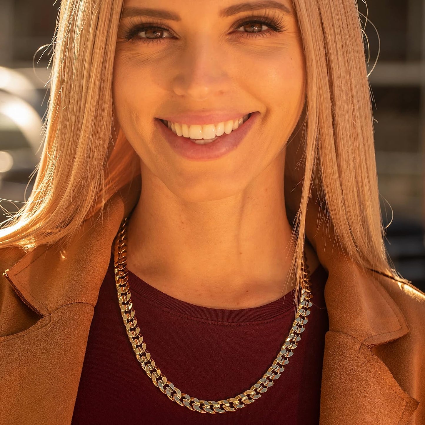 Stylish 24K Gold Plated Cuban Link Chain Necklace for Men & Women - Available in 6mm & 9.5mm Widths