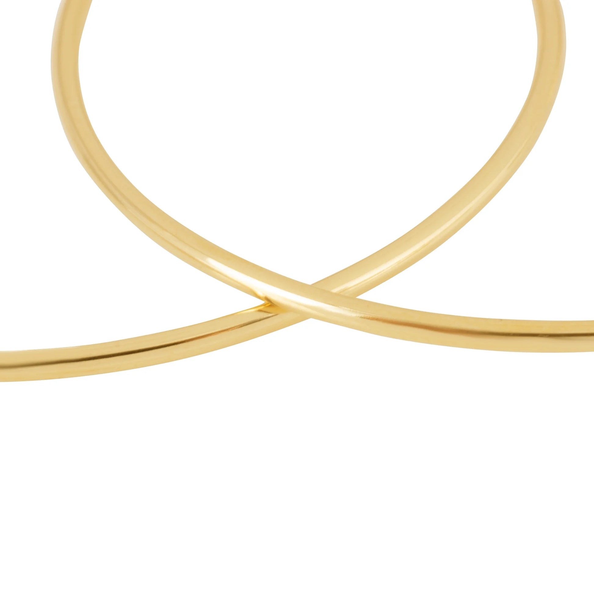 14K Yellow Gold Women'S Endless Tube Hoop Earrings 1.5Mm Thick X 50Mm Diameter