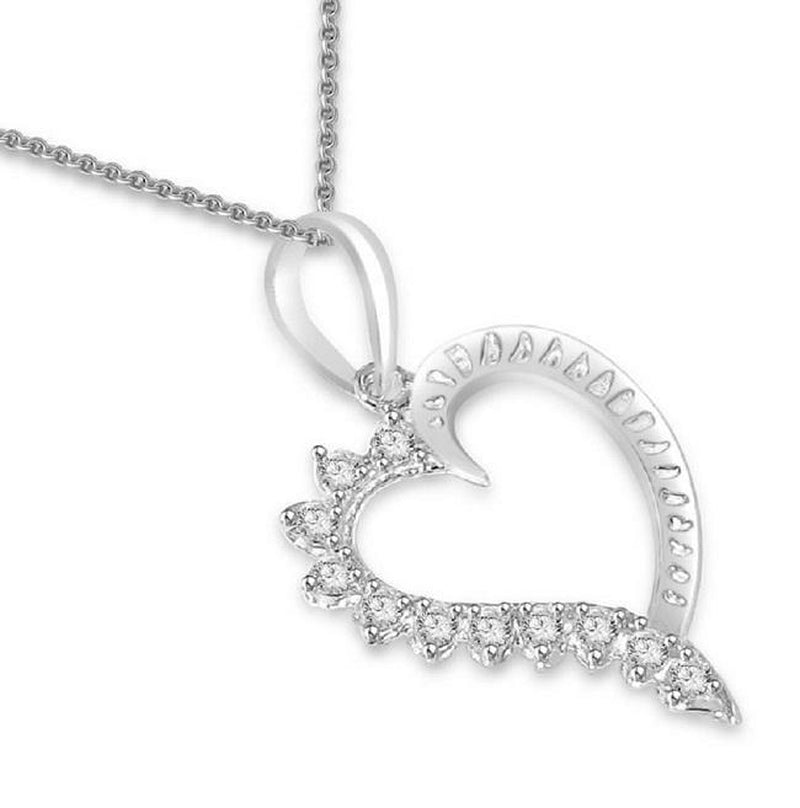 SI1 G 0.30 Ct Genuine Diamond Heart Pendant Necklace 14K Yellow Gold Appraisal