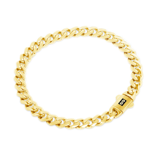 Exquisite 14K Yellow Gold Royal Monaco 6Mm Miami Cuban Link Bracelet - Timeless Italian Jewelry for Men & Women (7"-9")