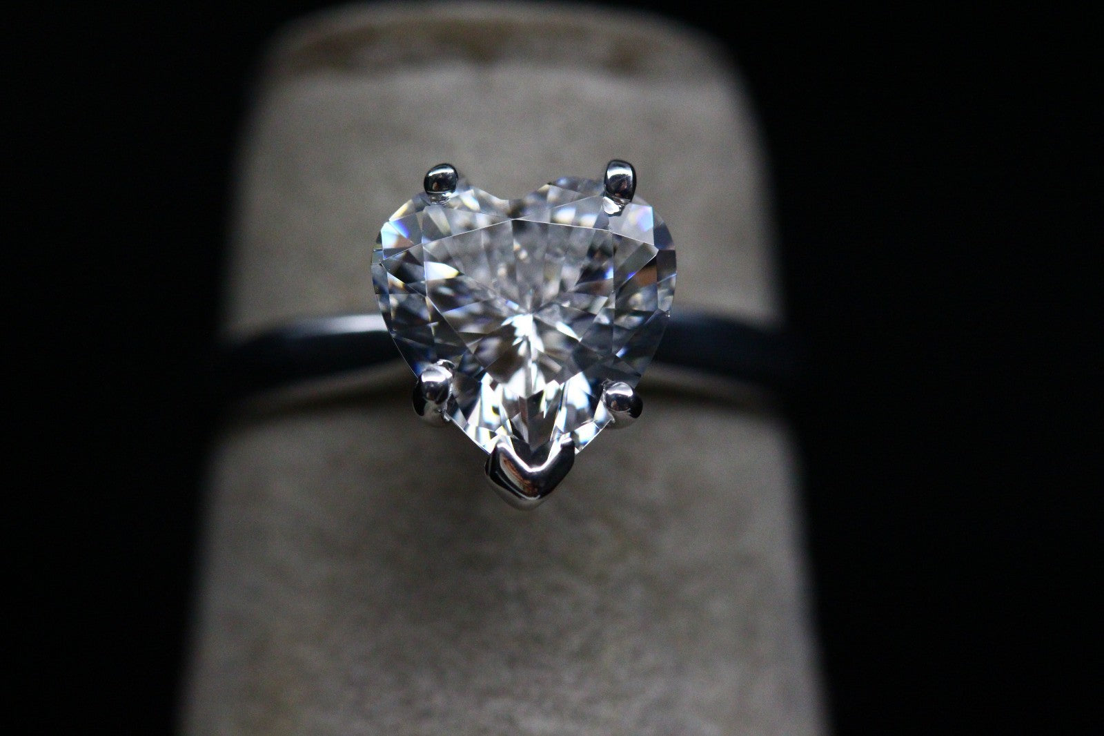 3 Ct Heart Shape Solitaire Engagement Wedding Promise Ring Solid 14K White Gold