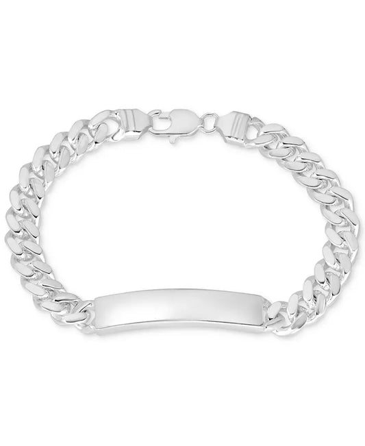 Cuban Chain ID Bracelet in Sterling Silver