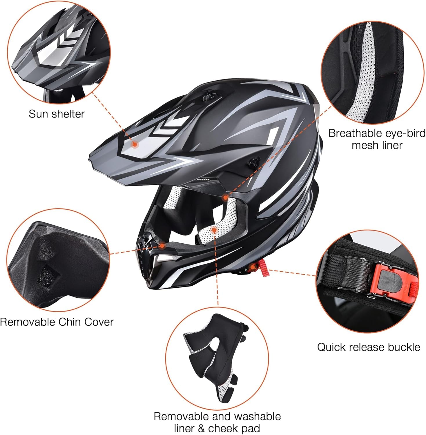 Get Ready to Ride! 🏍️💨 Check Out Our DOT Approved Full Face Offroad Dirt Bike Helmet for Ultimate Protection in Motocross, ATV, and BMX Adventures! #DirtBike #Motocross #SafetyFirst