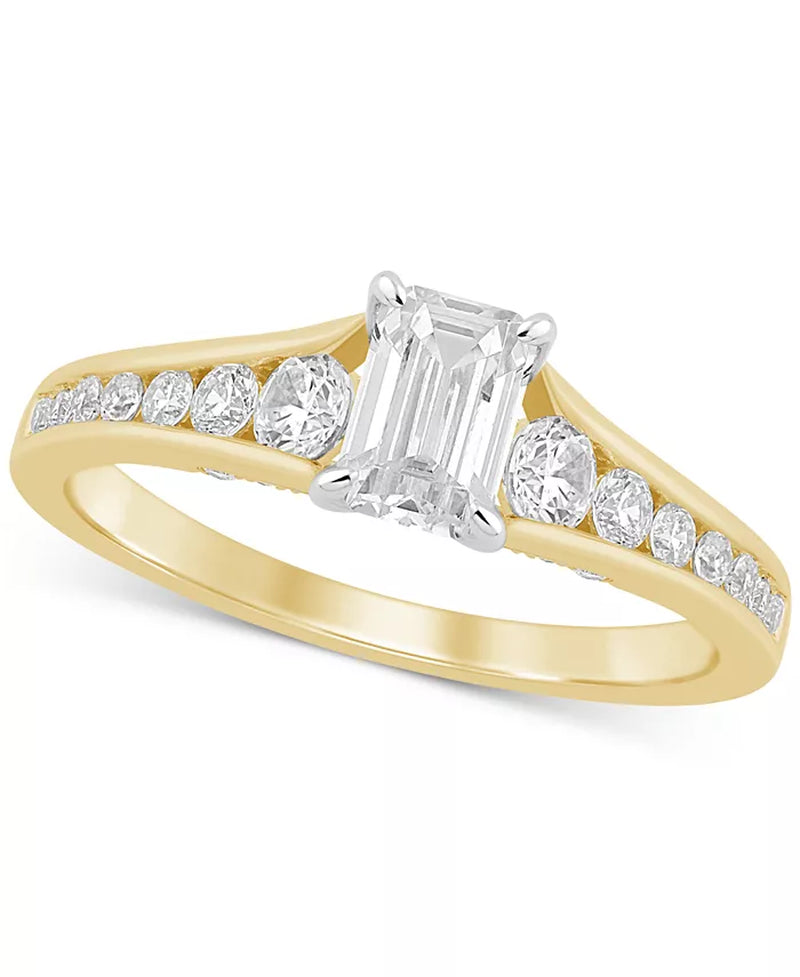 Diamond Emerald-Cut Engagement Ring (1 Ct. T.W.) in 14K Gold