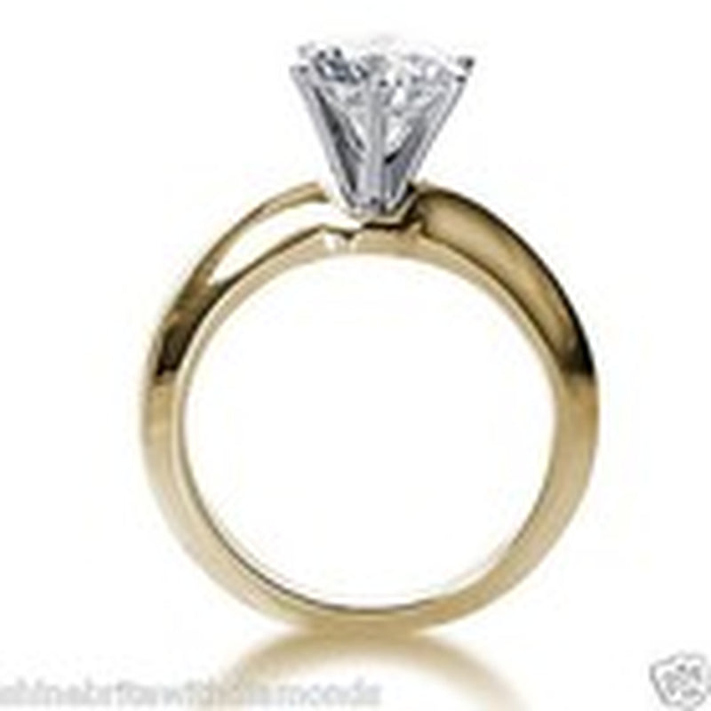 3 Ct Heart Shape Solitaire Engagement Wedding Promise Ring Solid 14K Yellow Gold