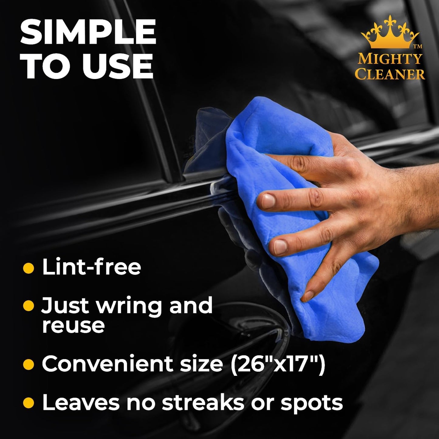 Upgrade Your Car Care Game with Our Super Absorbent Premium Shammy Cloth! 🚗✨ 26”X7” - Scratch-Free, Reusable & Soft! #CarDetailing #ShammyCloth