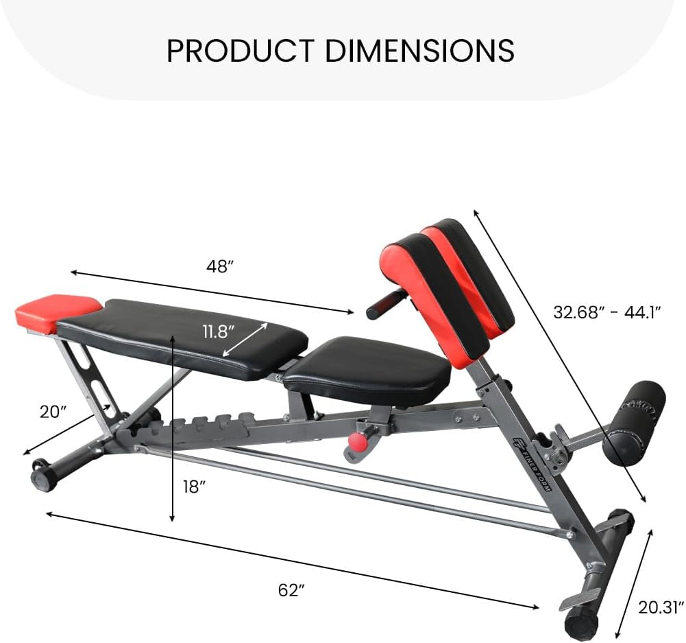 Ultimate 5-in-1 Adjustable Weight Bench for Complete Body Workout – Hyper Back Extension, Roman Chair, and More!
