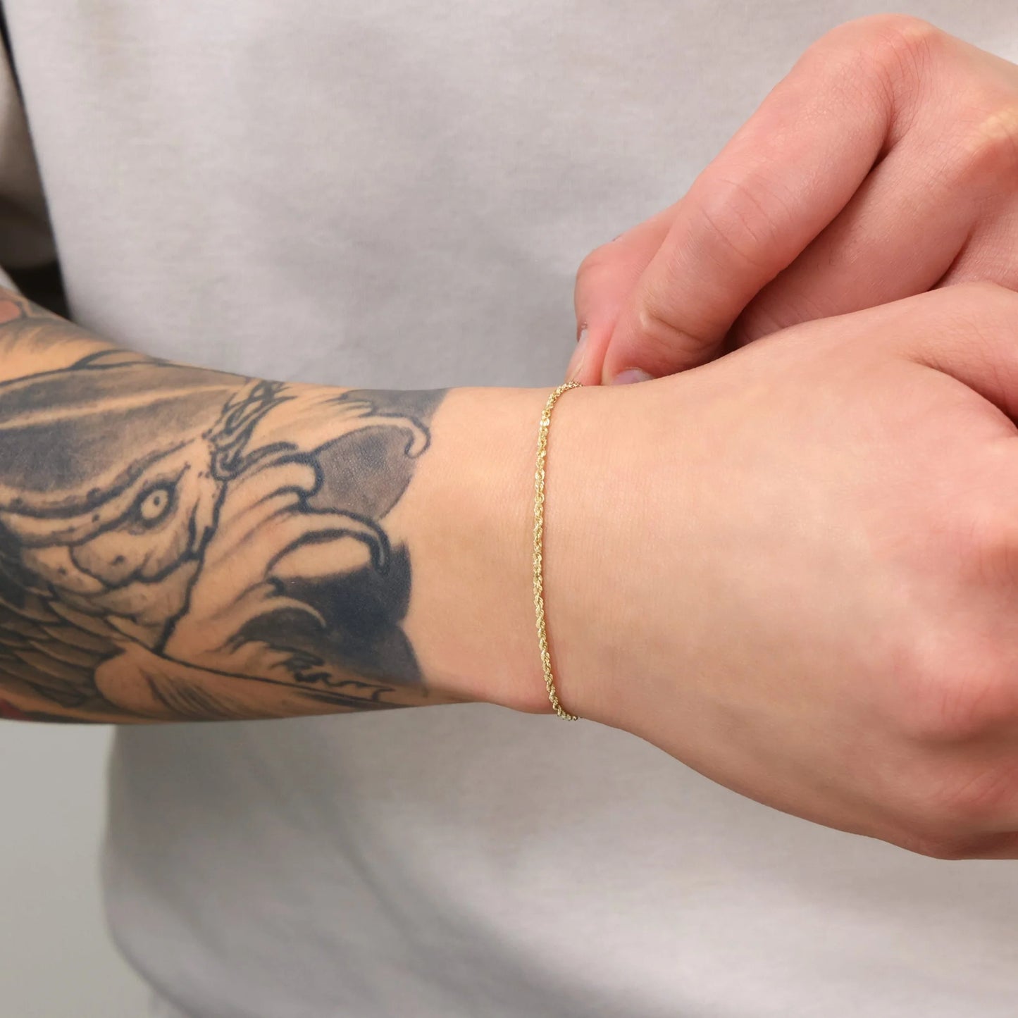 14K Real Yellow Gold 1.5Mm Solid Rope Chain Diamond Cut Bracelet or Anklet (7"-9") Italian Jewelry for Men & Women