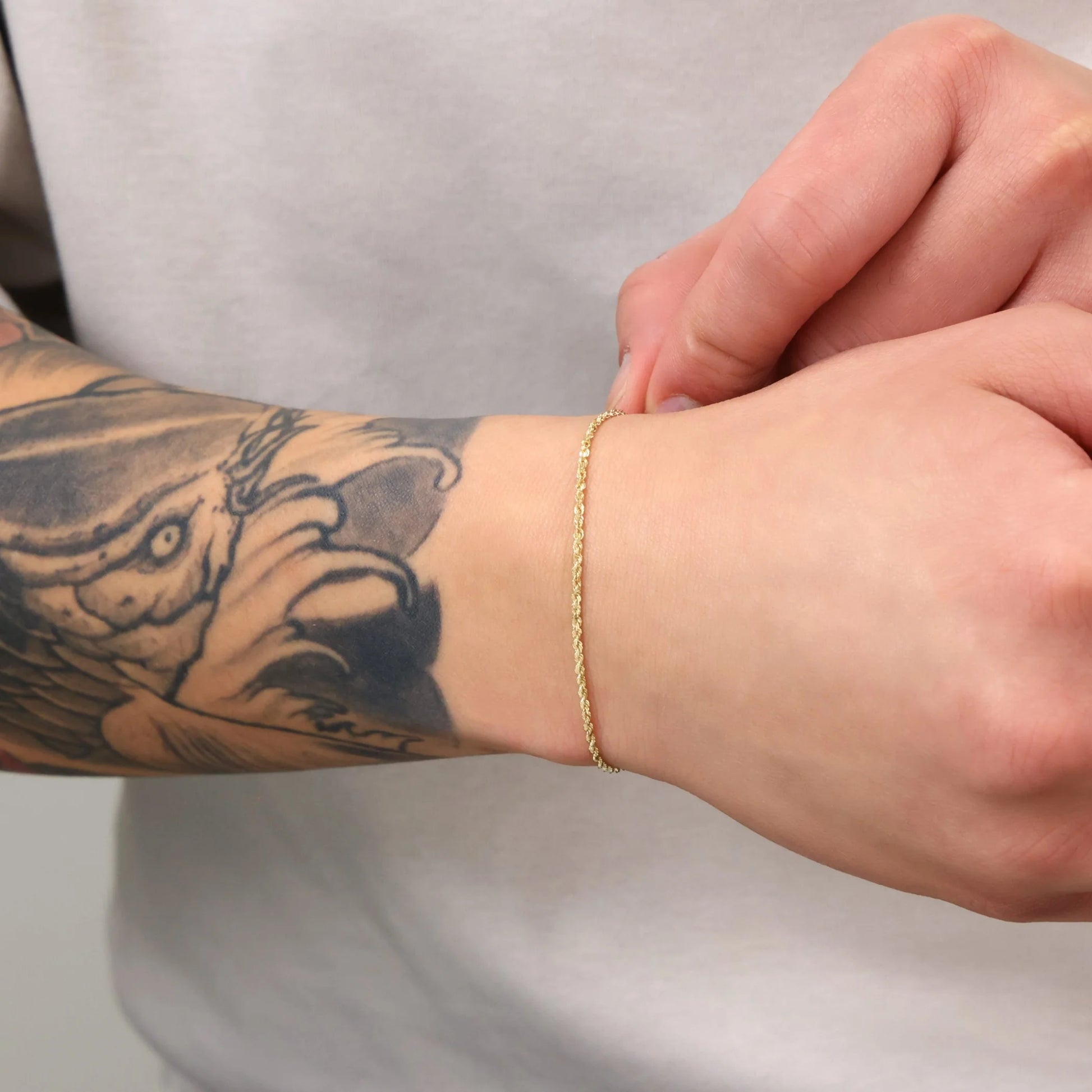 14K Real Yellow Gold 1.5Mm Solid Rope Chain Diamond Cut Bracelet or Anklet (7"-9") Italian Jewelry for Men & Women