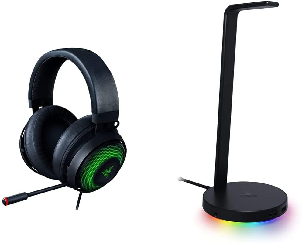 Elevate Your Gaming Experience with the Kraken Ultimate RGB USB Headset & Base Station V2 Chroma Bundle in Classic Black!