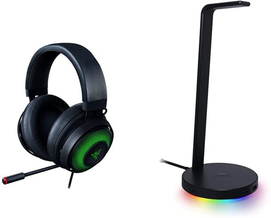 Elevate Your Gaming Experience with the Kraken Ultimate RGB USB Headset & Base Station V2 Chroma Bundle in Classic Black!
