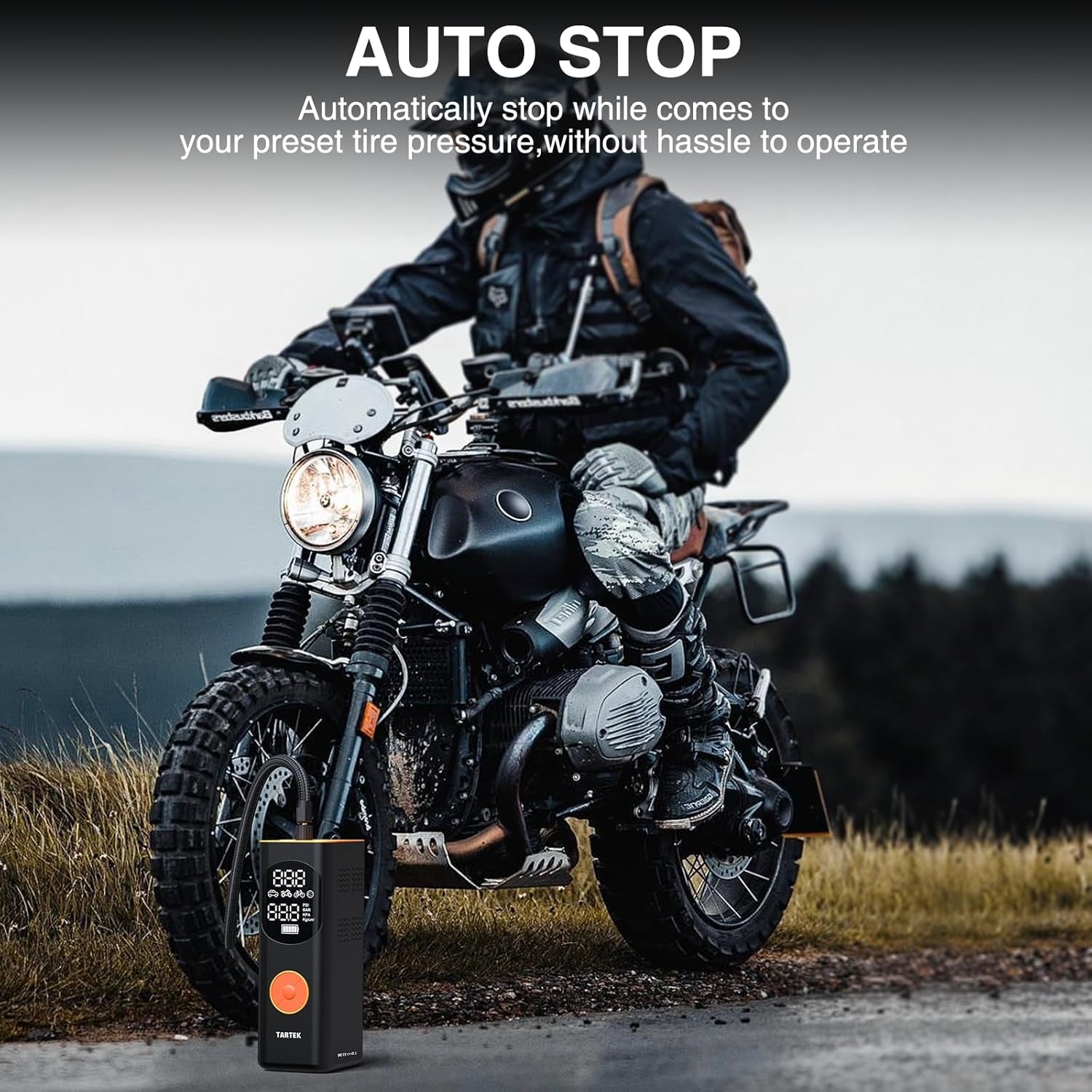 Get back on the road in no time with our Portable Tire Inflator! 💨 3X faster inflation, 160PSI power, and a sleek design for your car, motorcycle, and bike. 🏍️🚴‍♂️ Plus, it comes with a digital screen and carrying case! #TireInflator #RoadTripEssentials