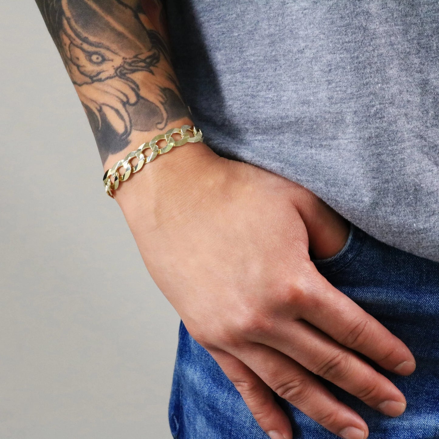 Exquisite 14K Solid Yellow Gold Cuban Curb Link Bracelet for Men - 11.5mm Width, 7.5"-9" Length, Italian Craftsmanship